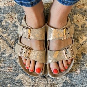 Birkenstock Rose Gold Arizona Sandals